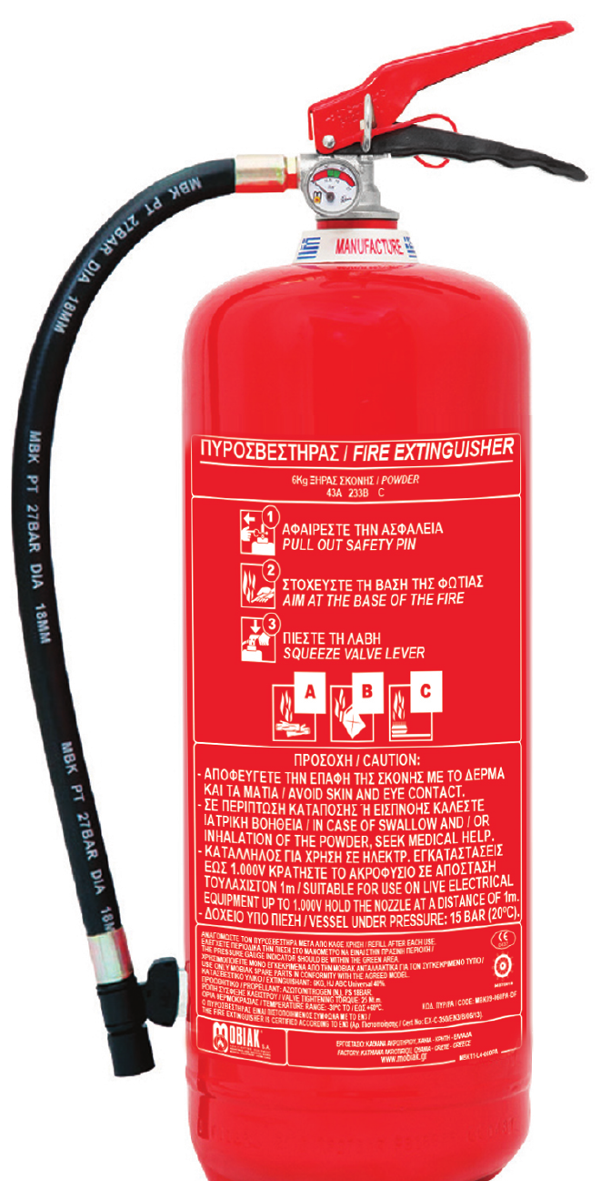 Extincteur 6Kg Poudre ABC — Portable